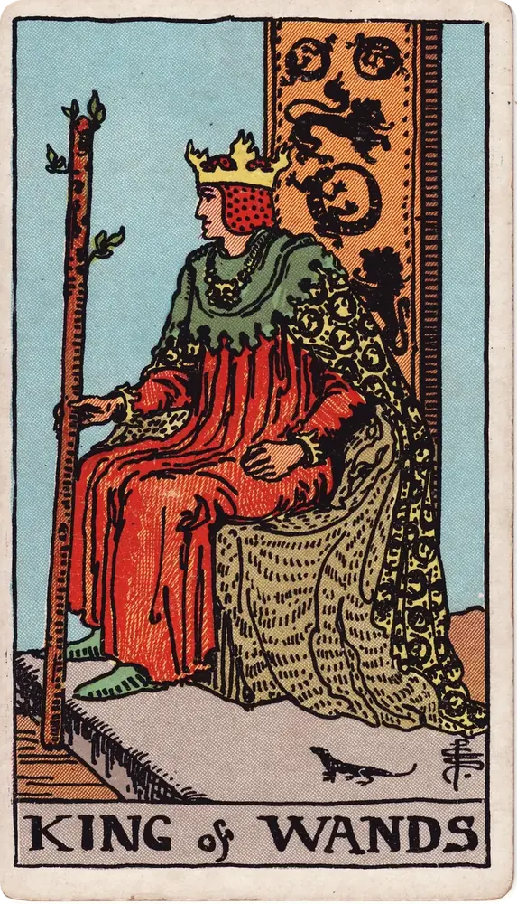 The cleaned Rider–Waite–Smith King of Wands tarot card