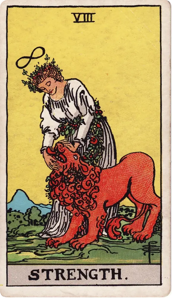 The cleaned Rider–Waite–Smith Strength tarot card