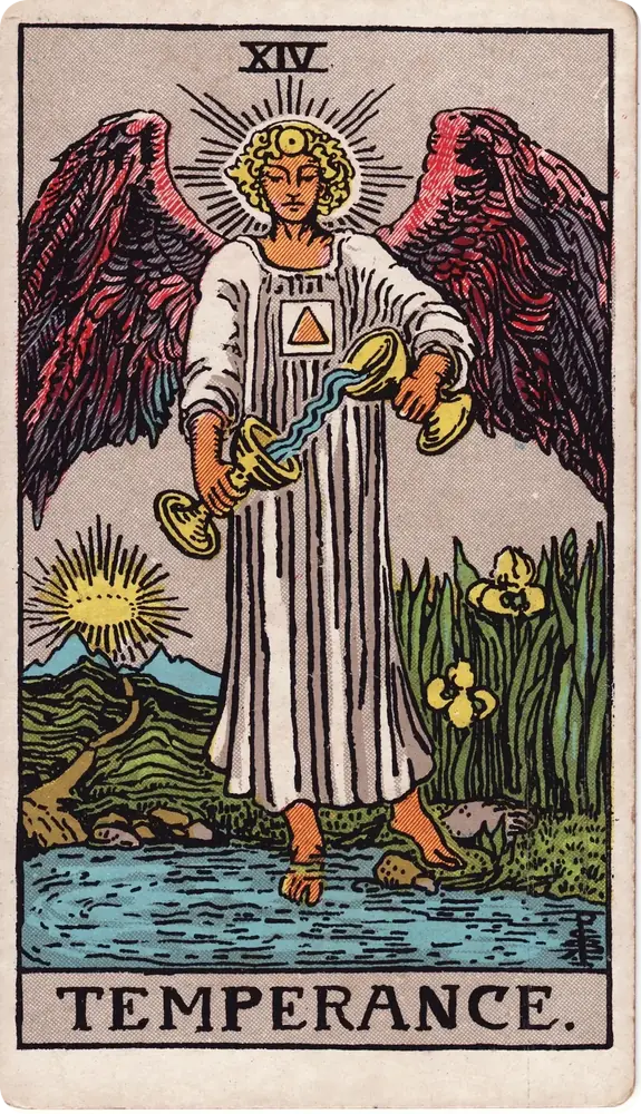 The cleaned Rider–Waite–Smith Temperance tarot card
