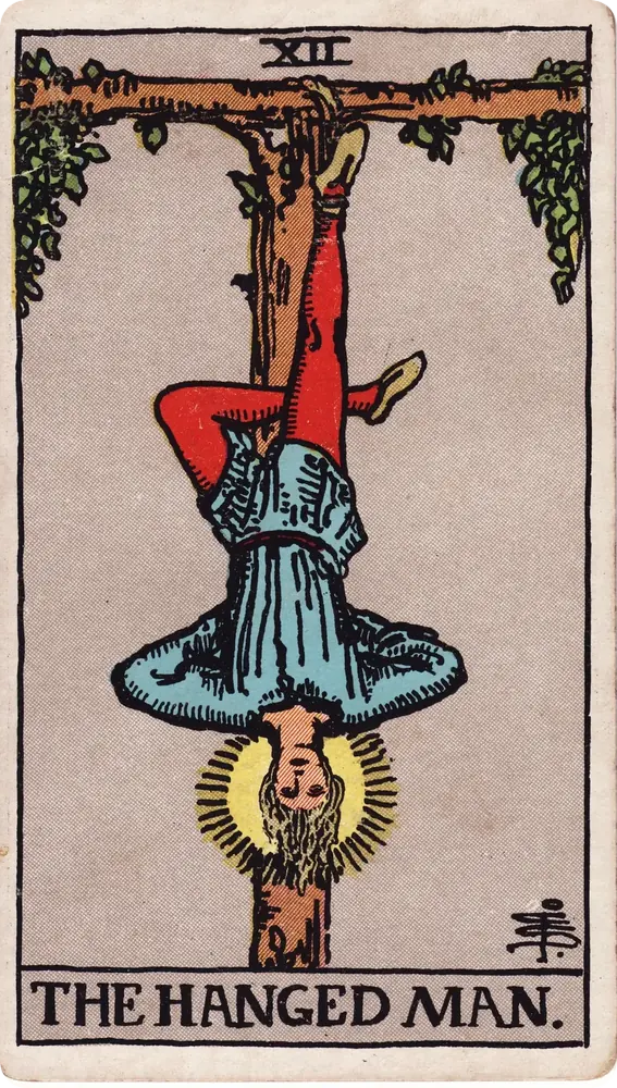 The cleaned Rider–Waite–Smith Hanged Man tarot card