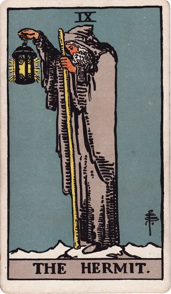 The cleaned Rider–Waite–Smith Hermit tarot card