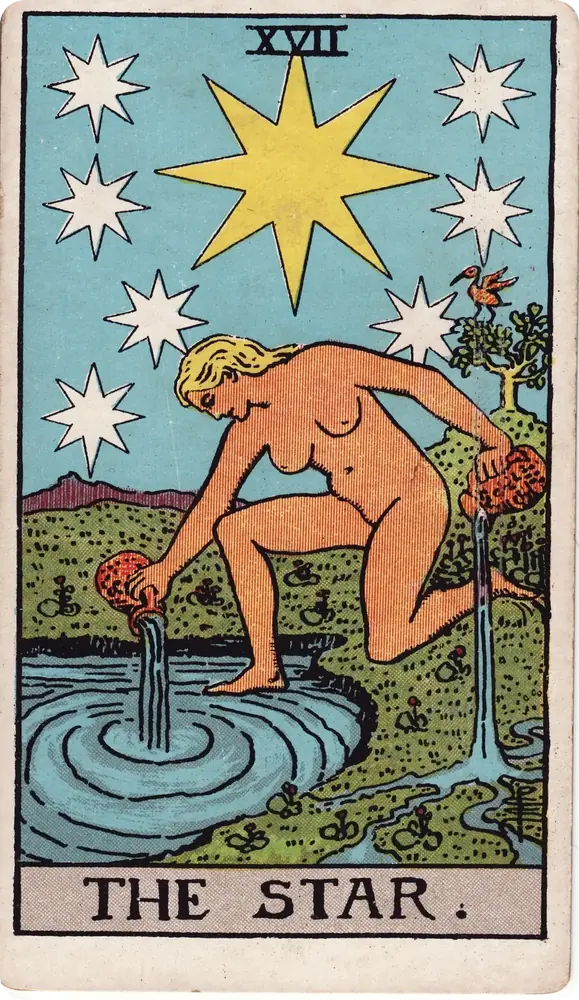 The cleaned Rider–Waite–Smith Star tarot card