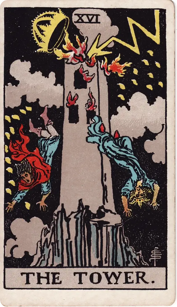 The cleaned Rider–Waite–Smith Tower tarot card