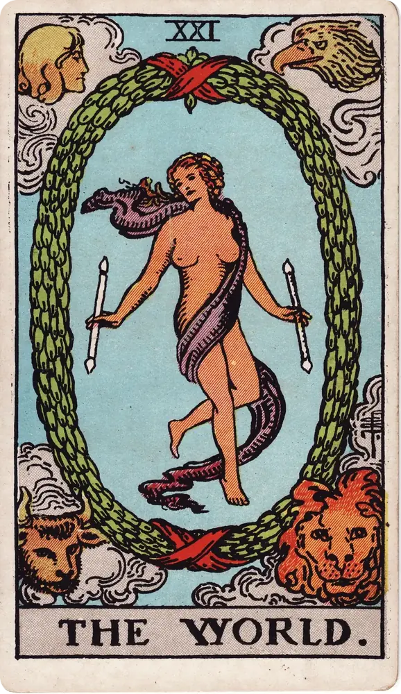 The cleaned Rider–Waite–Smith World tarot card
